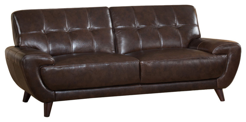 Nicole Leather Craft Sofa   Midcentury   Sofas   by KEMP INTERNATIONAL INC  Houzz