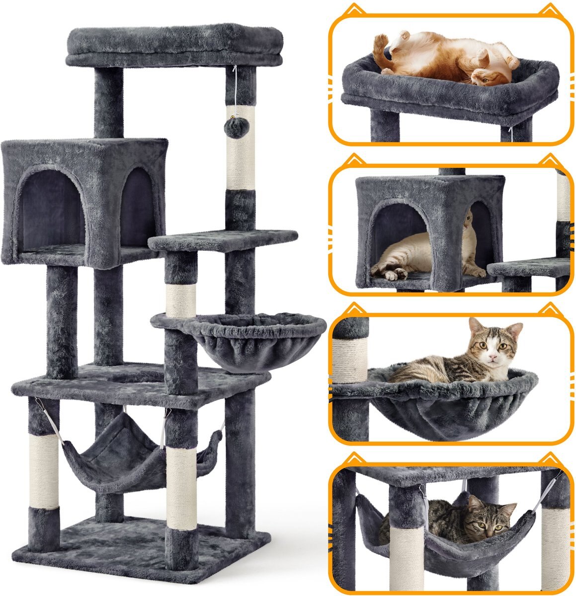 Yaheetech 51.5-in Plush Cat Tree Condo