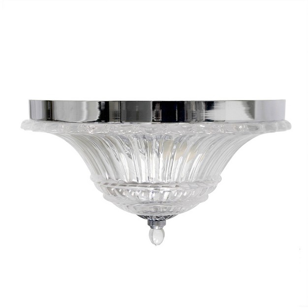 2 light Blossom Glass Ceiling Flush Mount Silver Lalia Home