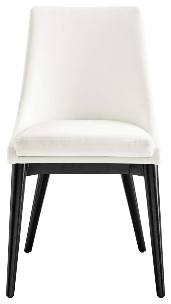 Viscount Performance Velvet Dining Chair  White   Contemporary   Dining Chairs   by Dot  ampBo  Houzz