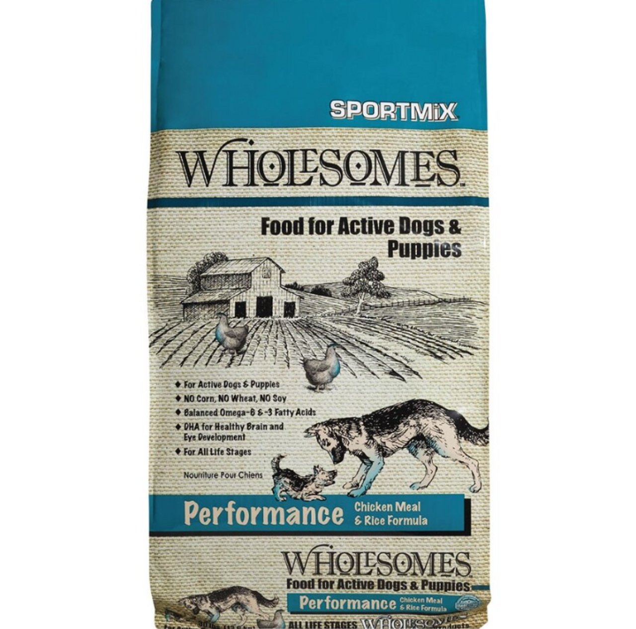 Wholesomes Whole Grain Performance Dog Food， 30lb