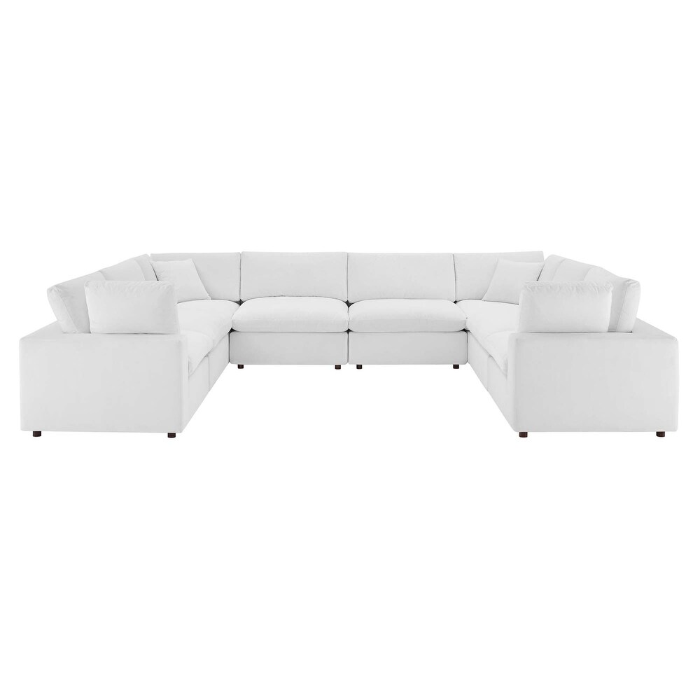 Commix Down Filled Overstuffed Velvet 8 Piece Sectional Sofa