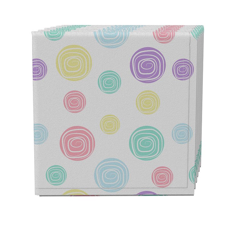 Napkin Set of 4， 100% Cotton， 20x20， Drawn Pastel Dots