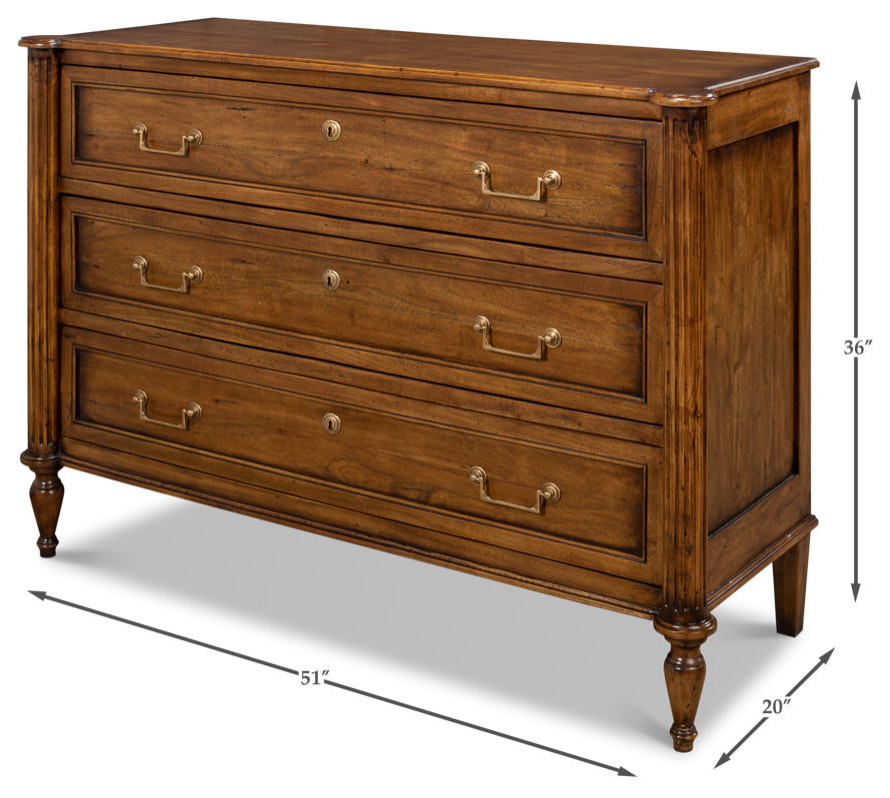 Ciborium Chest Of 3 Drawers Fruitwood   Traditional   Accent Chests And Cabinets   by Sideboards and Things  Houzz