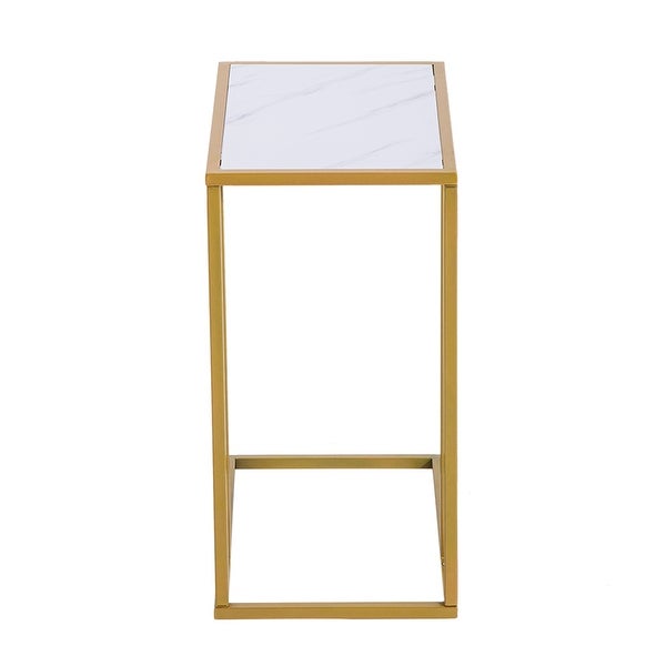 Marble Simple C-Side Table [30x48x61cm] White - 11.8*18.9*24