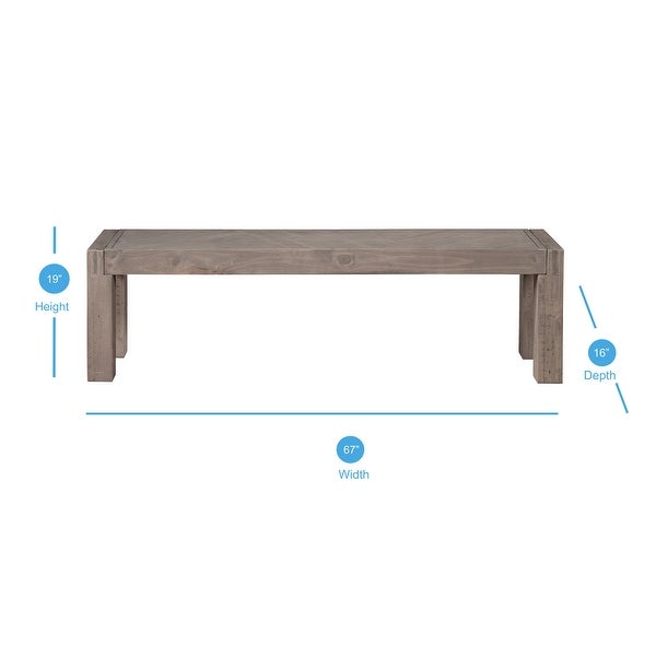 The Gray Barn Aubree Reclaimed Wood Weathered Gray Dining Bench