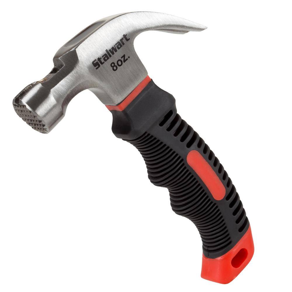 Stalwart 8 oz. Stubby Claw Hammer with 6 in. Fiberglass Handle M550124