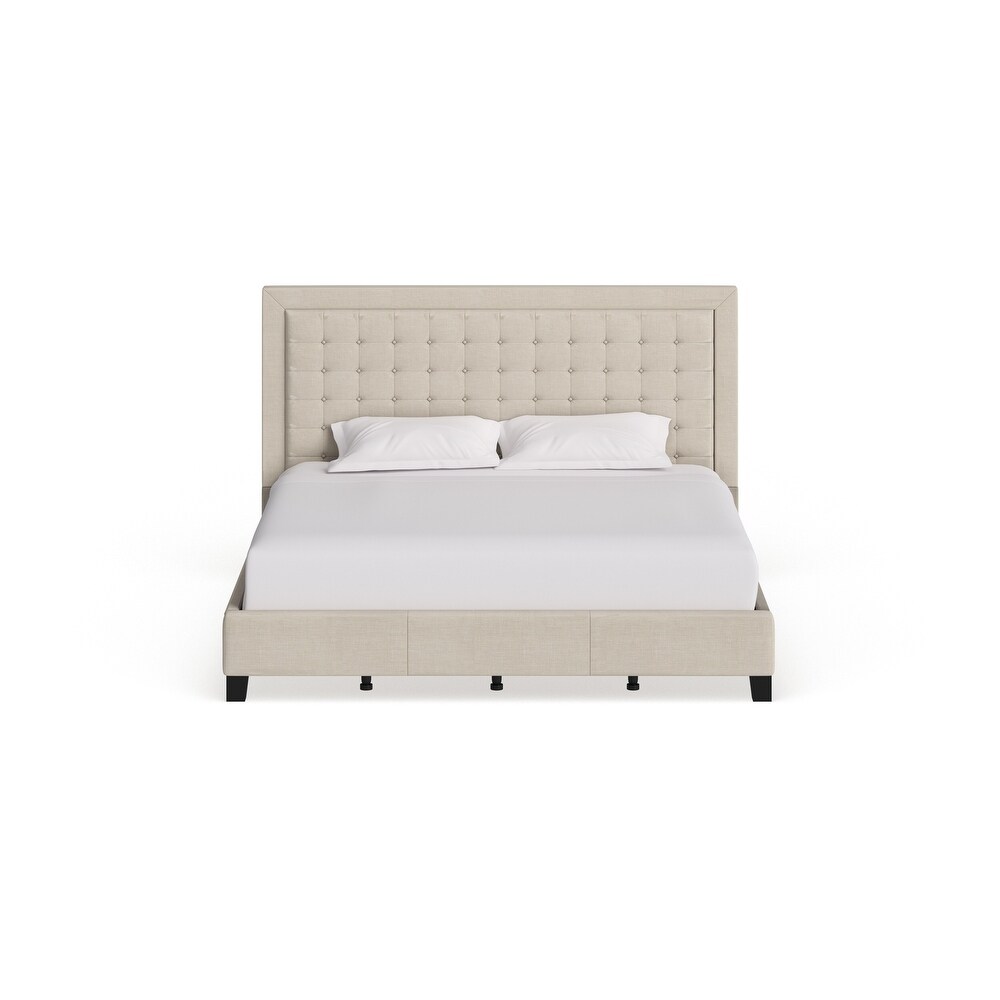 Bellevista Square Button tufted Upholstered Bed by iNSPIRE Q Bold