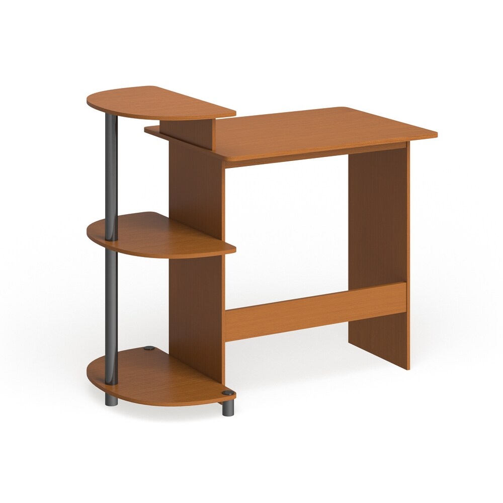 Porch   Den Baruch Compact Modern Wood Computer Desk with Shelves