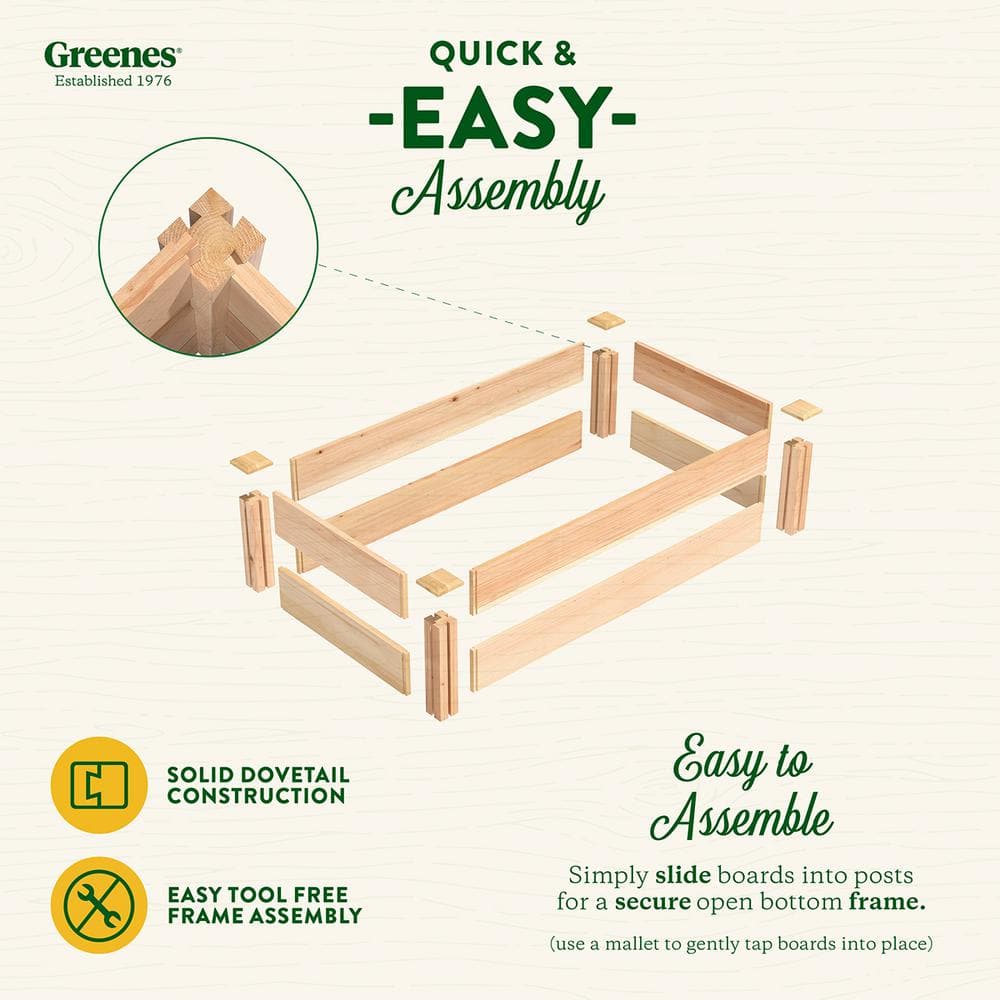 Greenes Fence 2 ft. x 4 ft. x 11 in. Premium Cedar Raised Garden Bed RC244812P