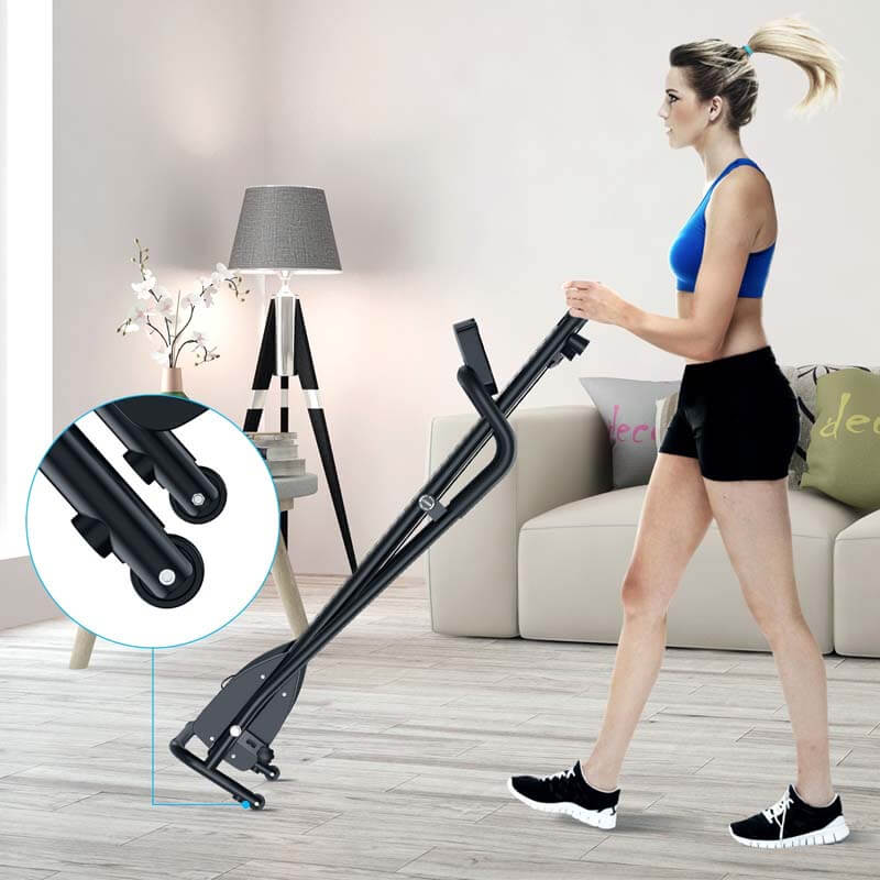 Folding Treadmill, 1HP Electric Motorized Portable Running Walking Machine for Home Office with LCD Monitor & Cup Holder