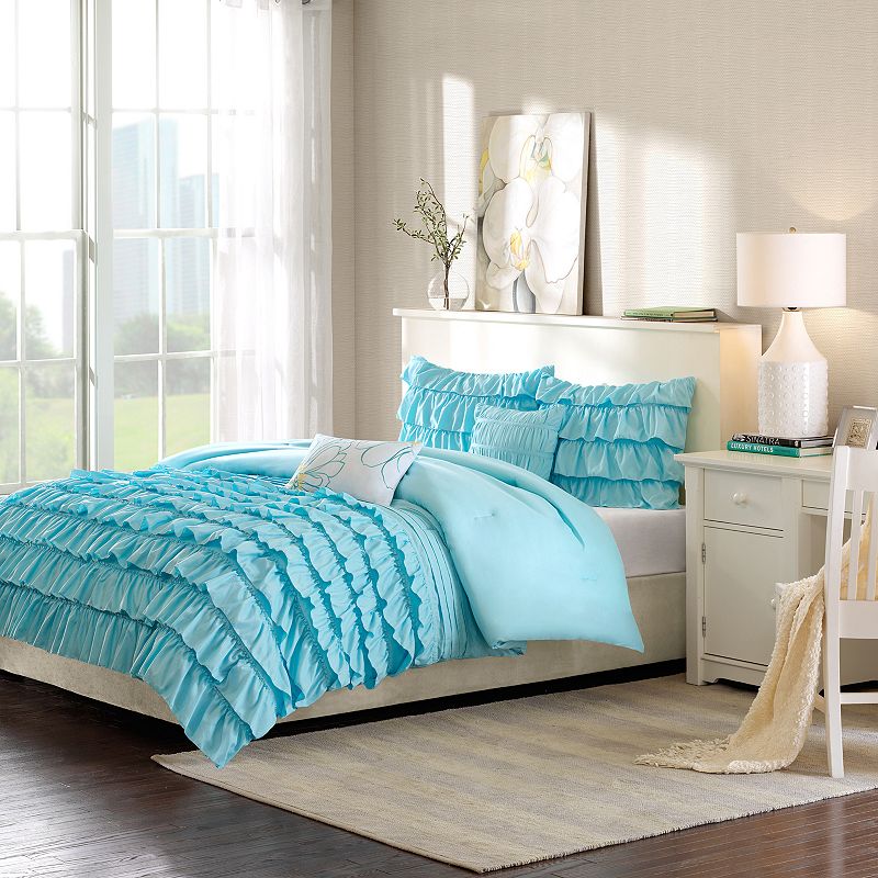 Intelligent Design Demi Ruffle Comforter Set with Throw Pillows