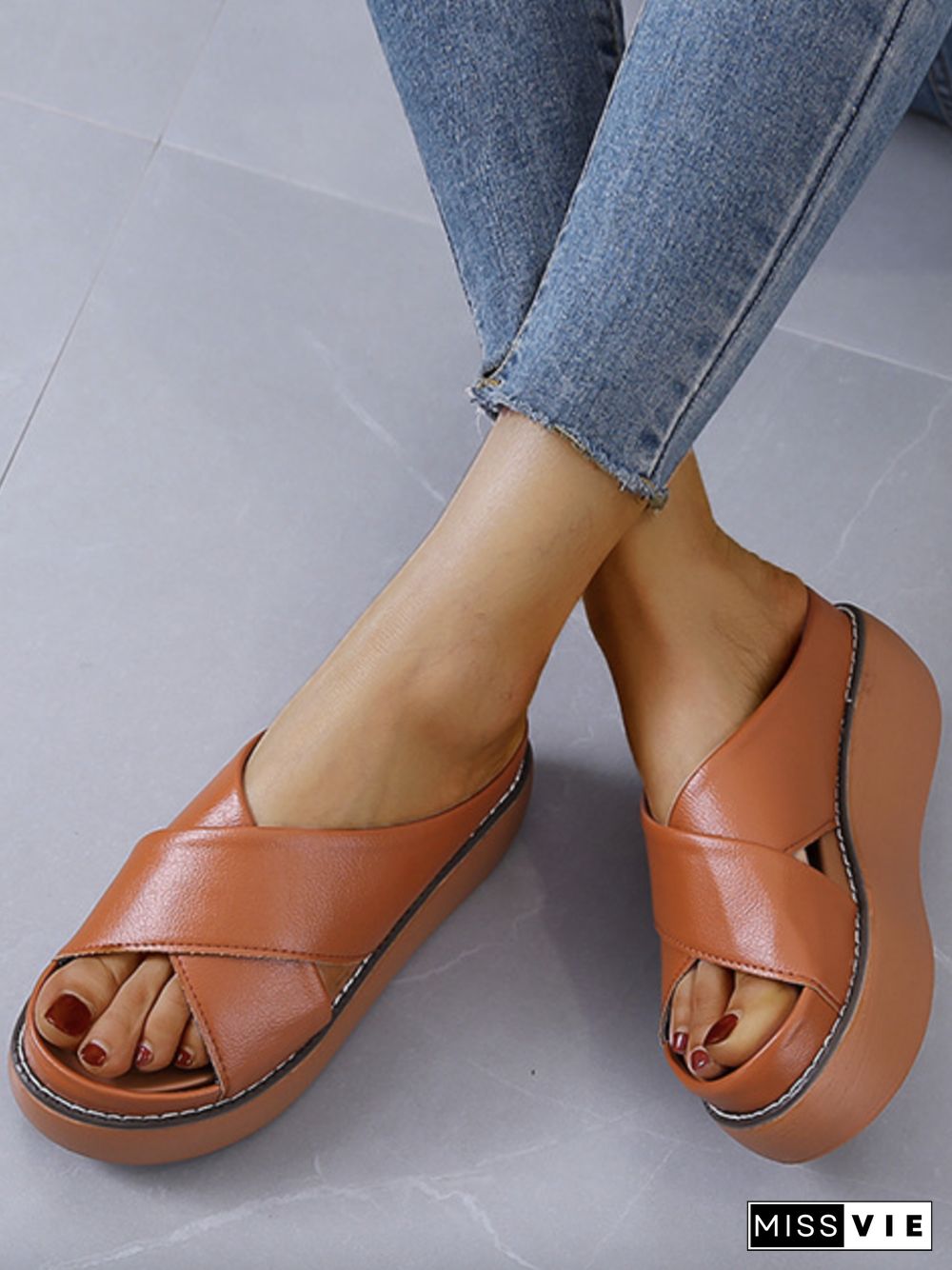 Vintage Platform Slipper Sandals