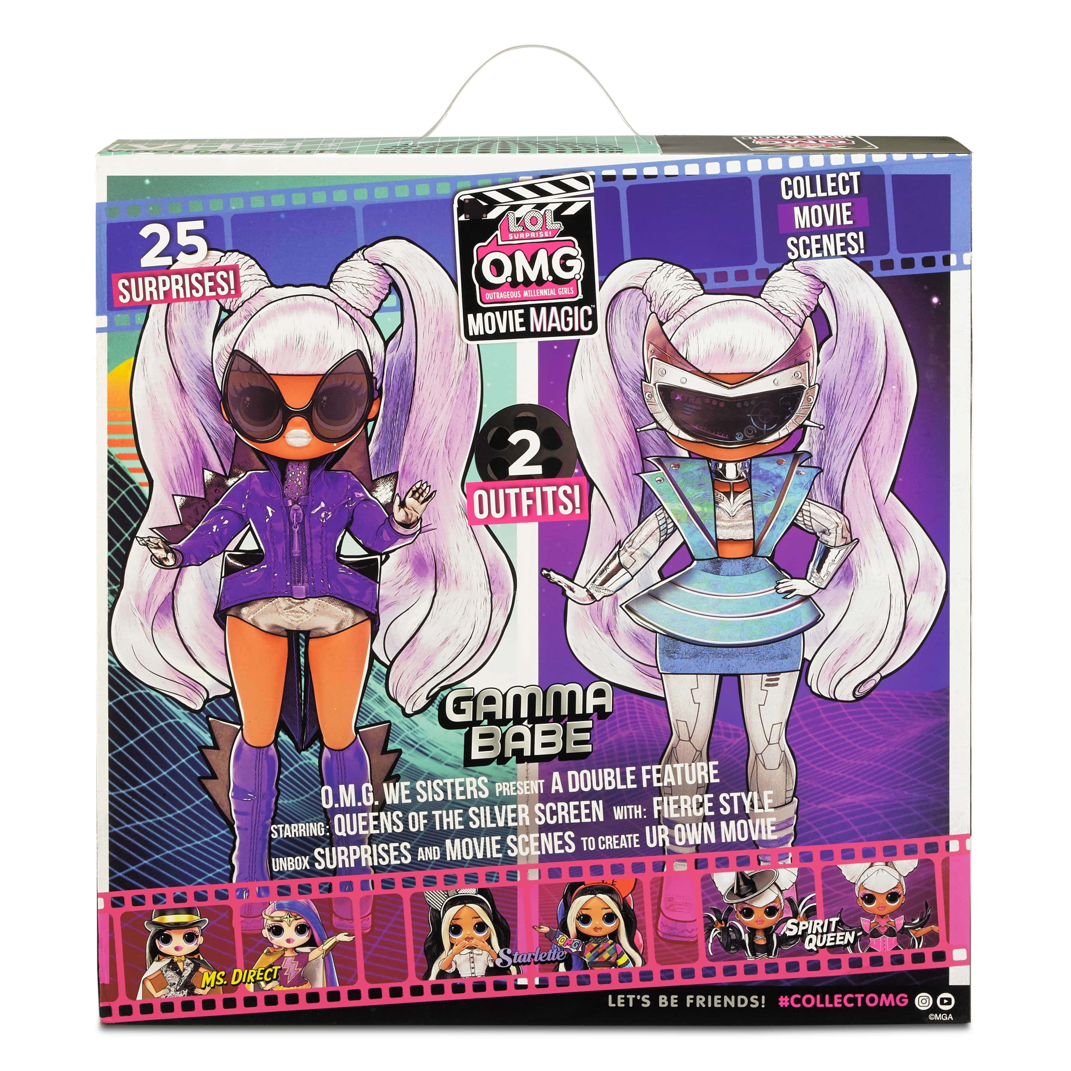 LOL Surprise OMG Movie Magic™ Gamma Babe Fashion Doll with 25 Surprises including 2 Fashion Outfits, 3D Glasses, Movie Playset- Toys for Girls Ages 4 5 6+