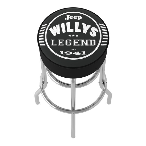 Jeep Willys Legend 360 Degree Swivel Barstool with Foam Padded Seat - 20 x 20 x 31