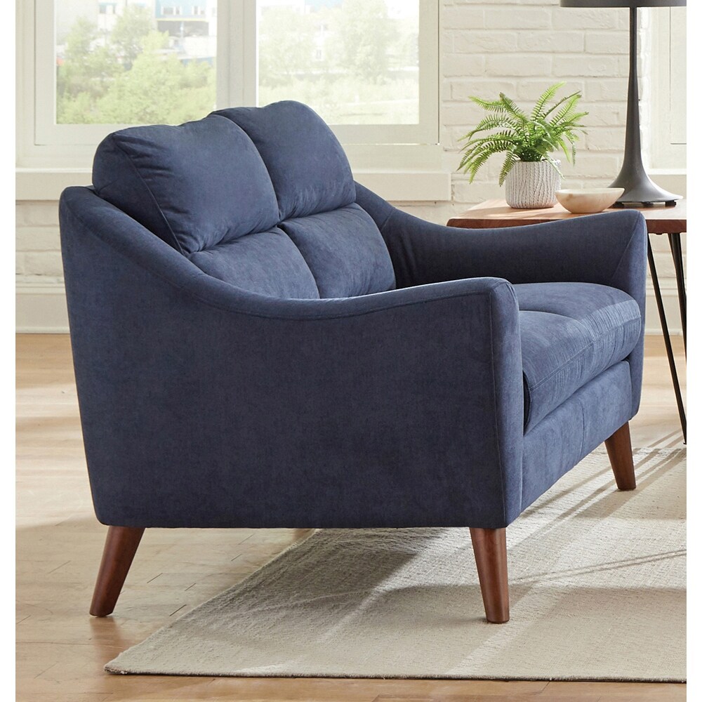 Coaster Furniture Gano Navy Blue 3 piece Sloped Arm Living Room Set