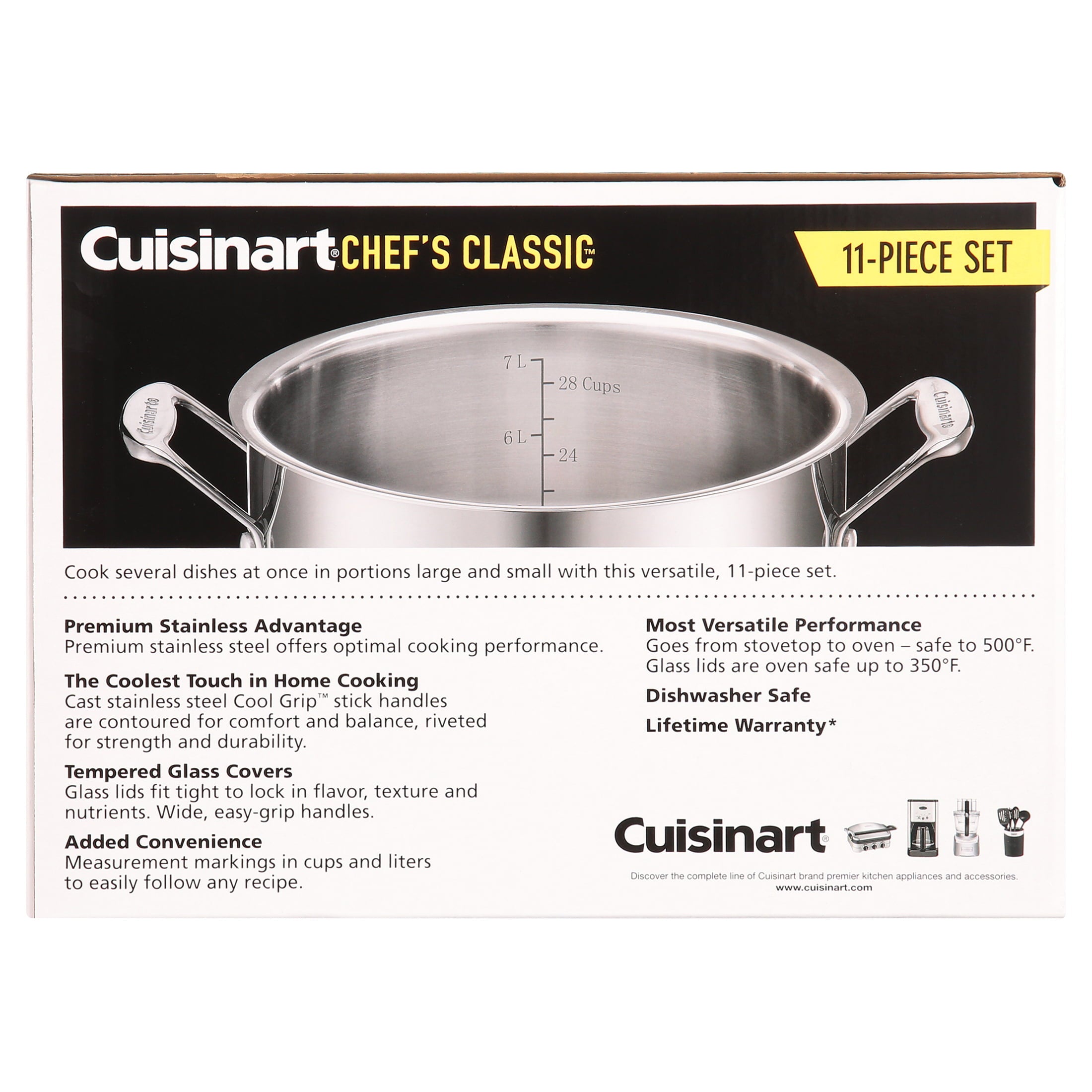 Cuisinart Chef's Classic Stainless Steel 11 Piece Cookware Set (77-11G)