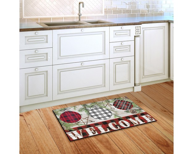 Briarwood Lane Patterned Ornaments Christmas Doormat Welcome Chec