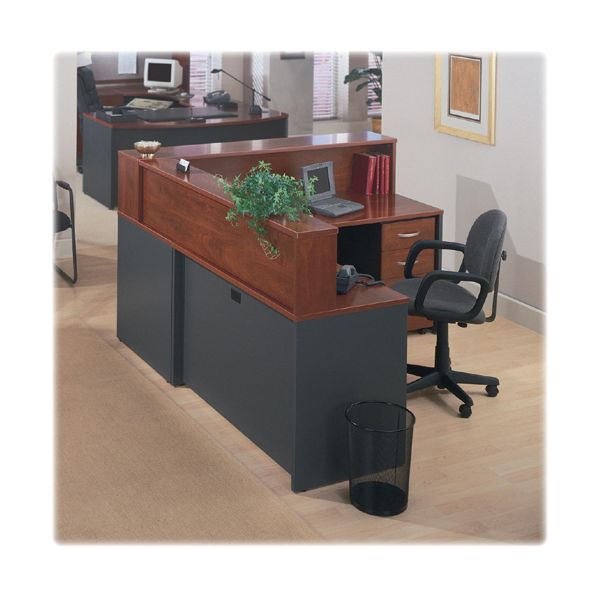 Bush Business Furniture Series C: Hansen Cherry 60W x 43D Right Hand L-Bow Desk Shell