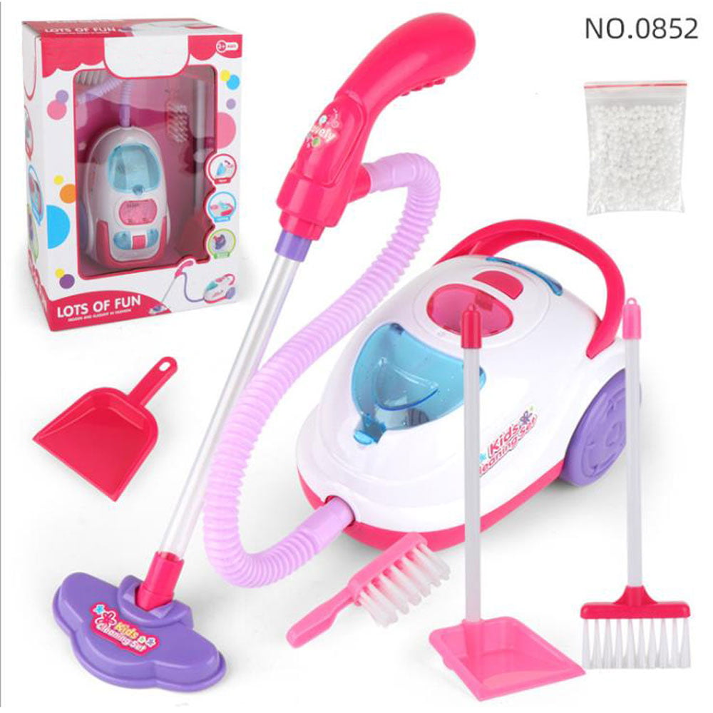 Hapeisy Mini Simulation Vacuum Cleaner Tool Little Girl Housekeeping Toys for Kids Amusing Pretend Play Toys with Lamp Sound Play Toys Kids Birthday Christmas Present