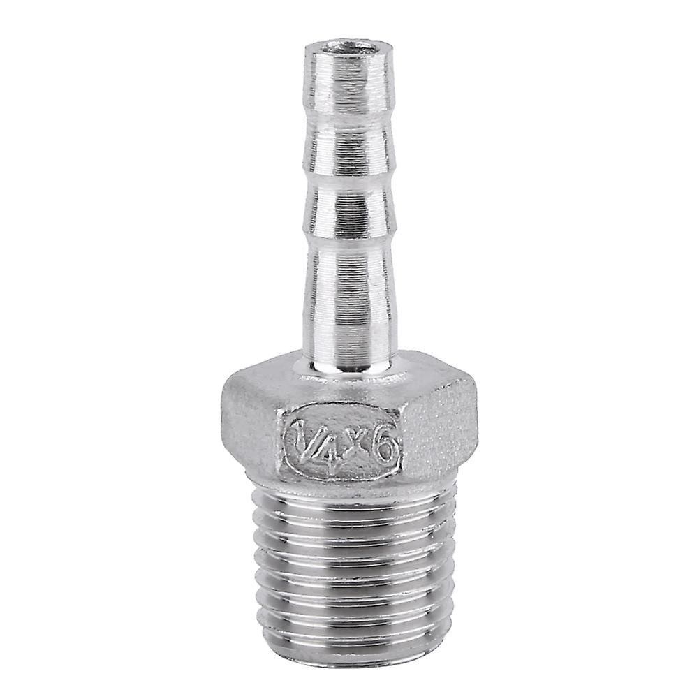 Male Threaded Steel Barb Hose Pipe Fitting Tail Connector (1/4