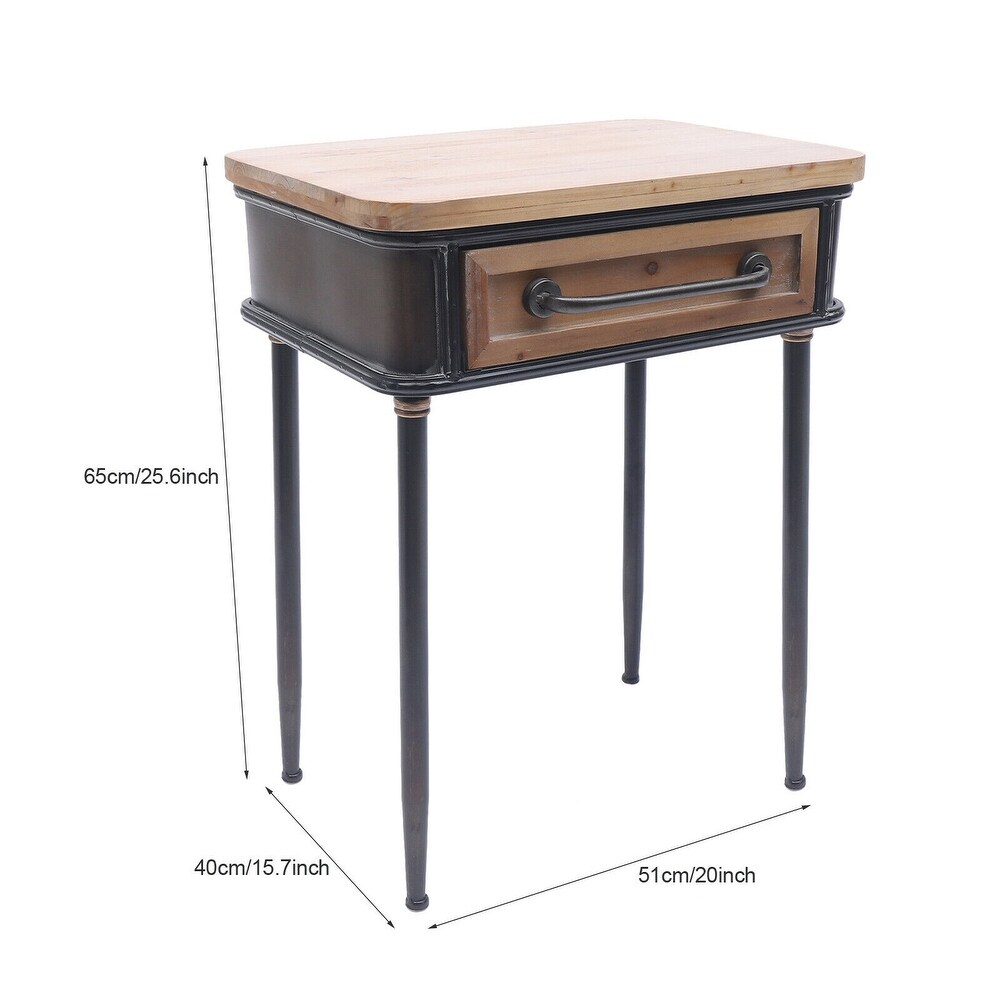 Retro Classic American Style Bedroom Storage Side Table Nightstand