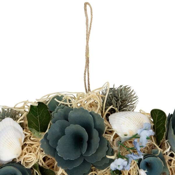 Floral Starfish and Seashells Artificial Wreath