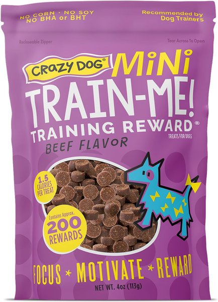 Crazy Dog Train-Me! Minis Beef Flavor Dog Treats