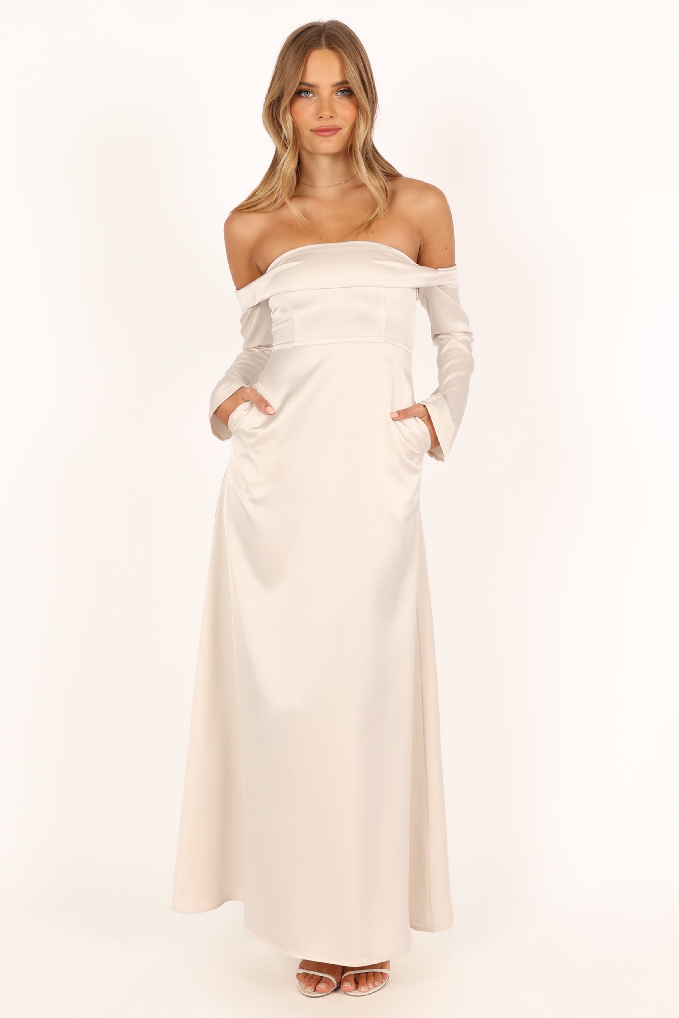 Gigi Off Shoulder Maxi Dress - Cream