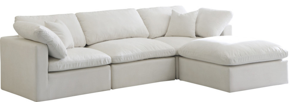 Plush Velvet / Down Standard Comfort L Shaped Modular Sectional   Transitional   Sectional Sofas   by Meridian Furniture  Houzz