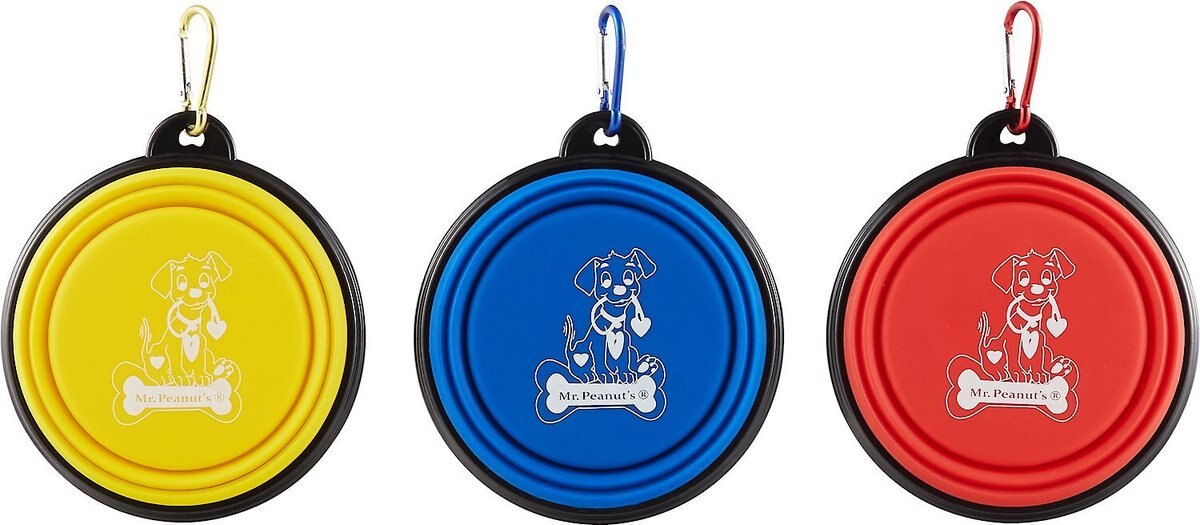 Mr. Peanut's Premium Collapsible Silicone Dog and Cat Bowls