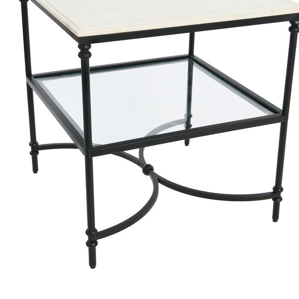 Libertine Genuine Marble and Glass End Table