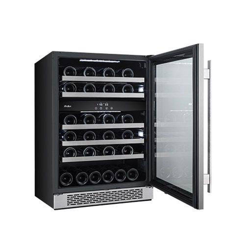 Avallon Dual Zone 24 in. 46-Bottle Built-in Wine Cooler AWC241DBLSS