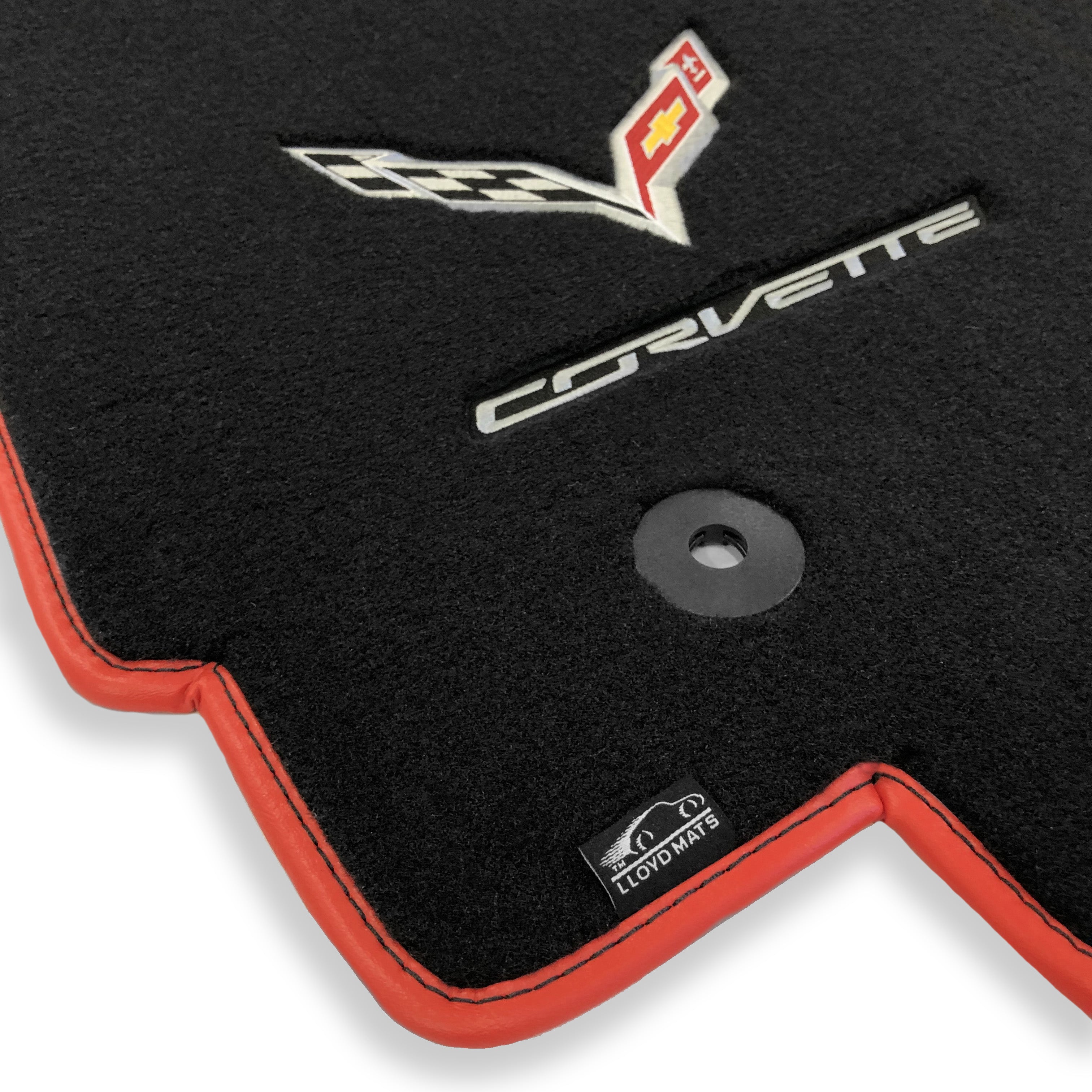 Lloyd Mats Custom Fit Floor Mats for Corvette C7 2014-2019 LogoMat 2Pc Set Charcoal