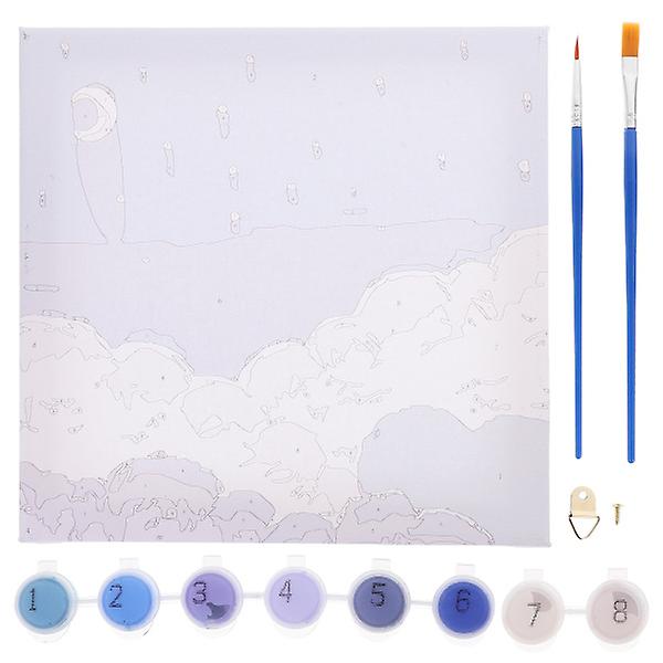 1 Set Of Number Oil Painting Kit Painting Pictures Wall Art Oil Painting Canvas For Painting