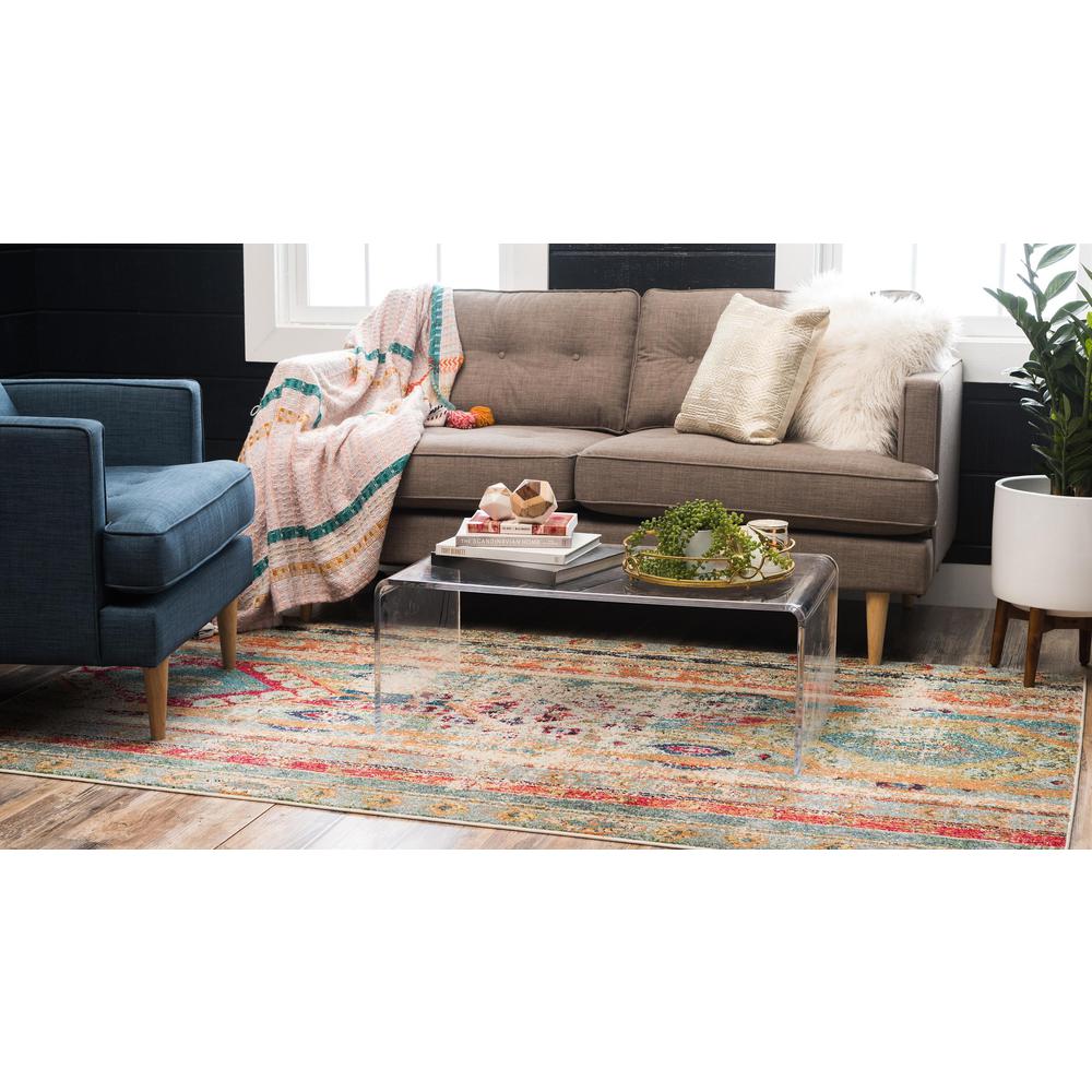 Unique Loom Yellowstone Sedona Rug Blue/Beige 5' 1