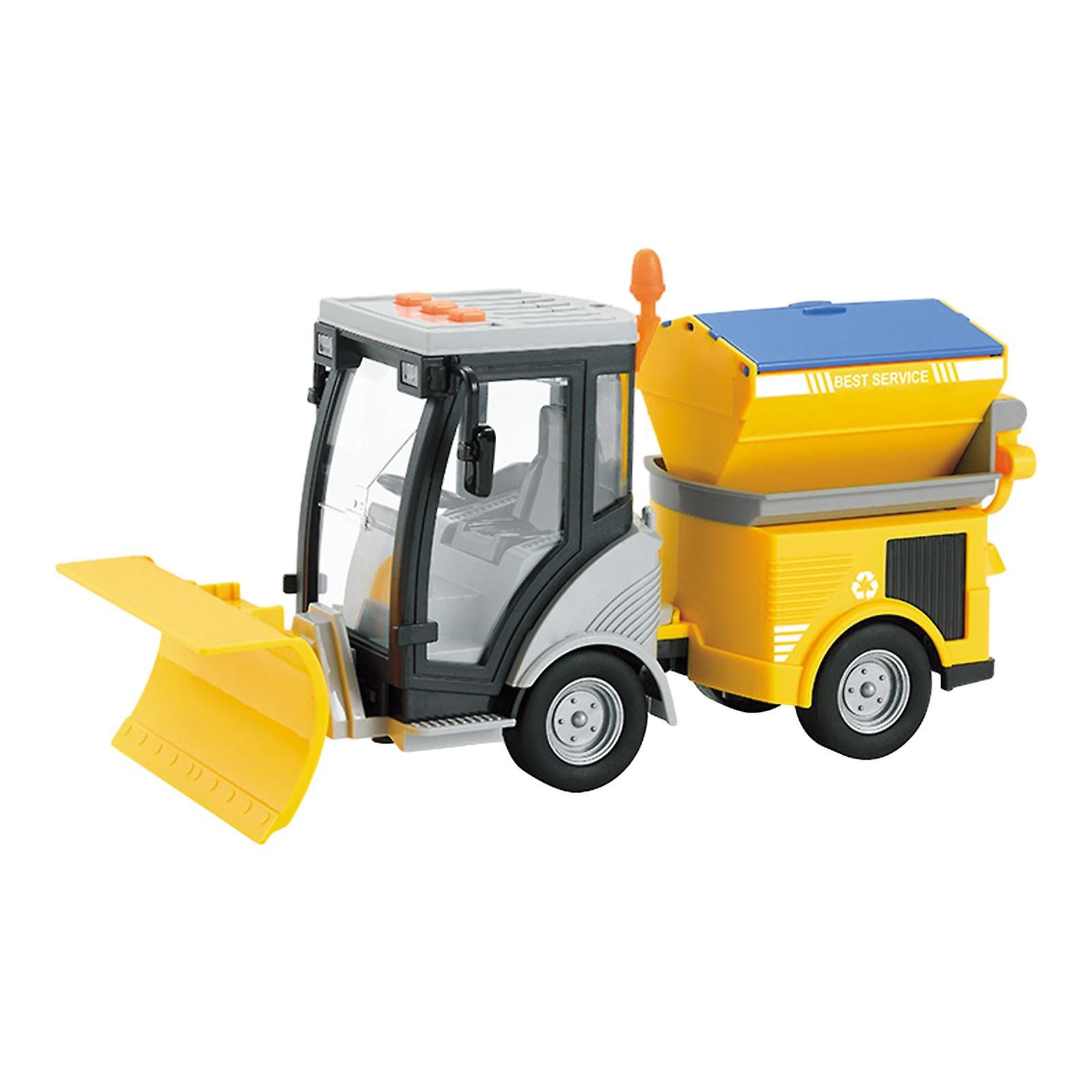 Street Sweeper Truck 1:16 Children Simulation Road Sweeper Toy Birthday Gift Yellow