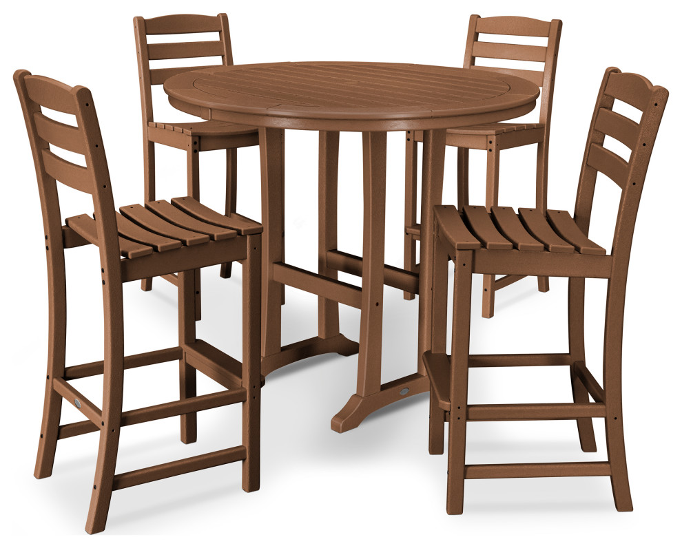 Polywood 5 Piece La Casa Side Chair Bar Dining Set   Transitional   Outdoor Pub And Bistro Sets   by POLYWOOD  Houzz