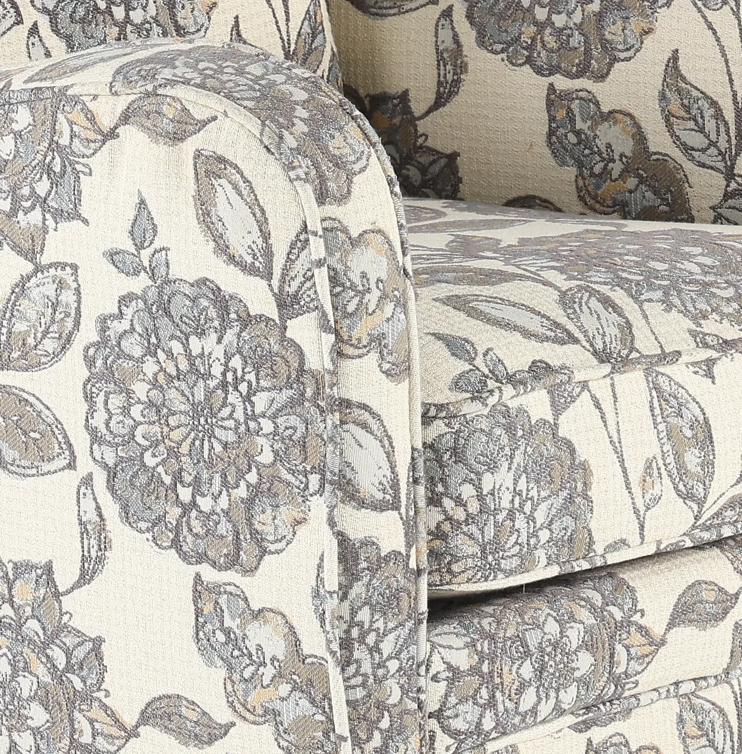 Brianne Ivory Floral Swivel Accent Chair