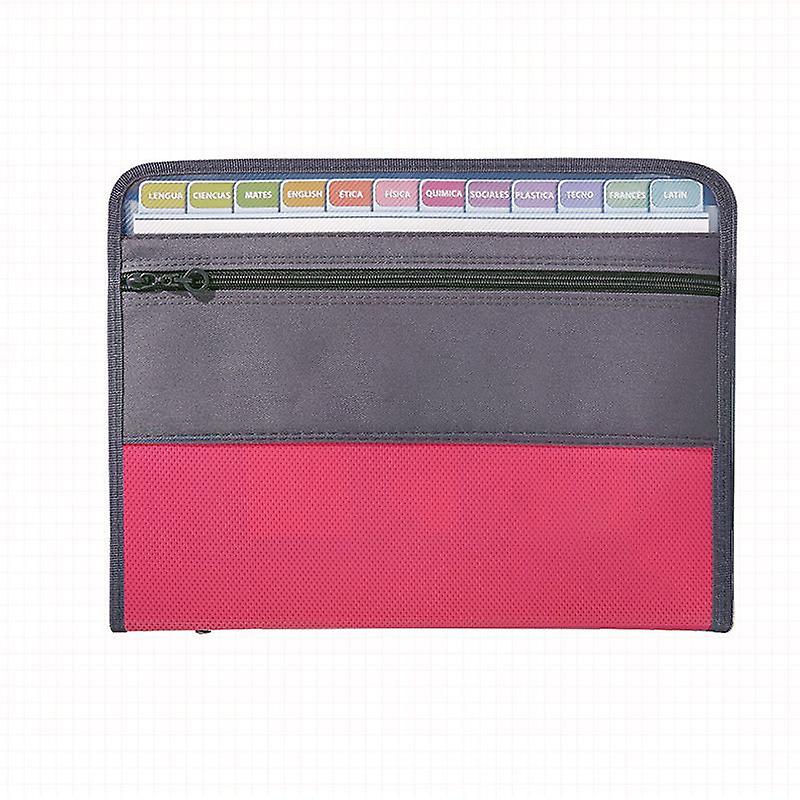 A4 Expanding File Folder With Sticky Labels，13 Pockets Accordion Document Organizer Expanding File Folder With Zipper Closure