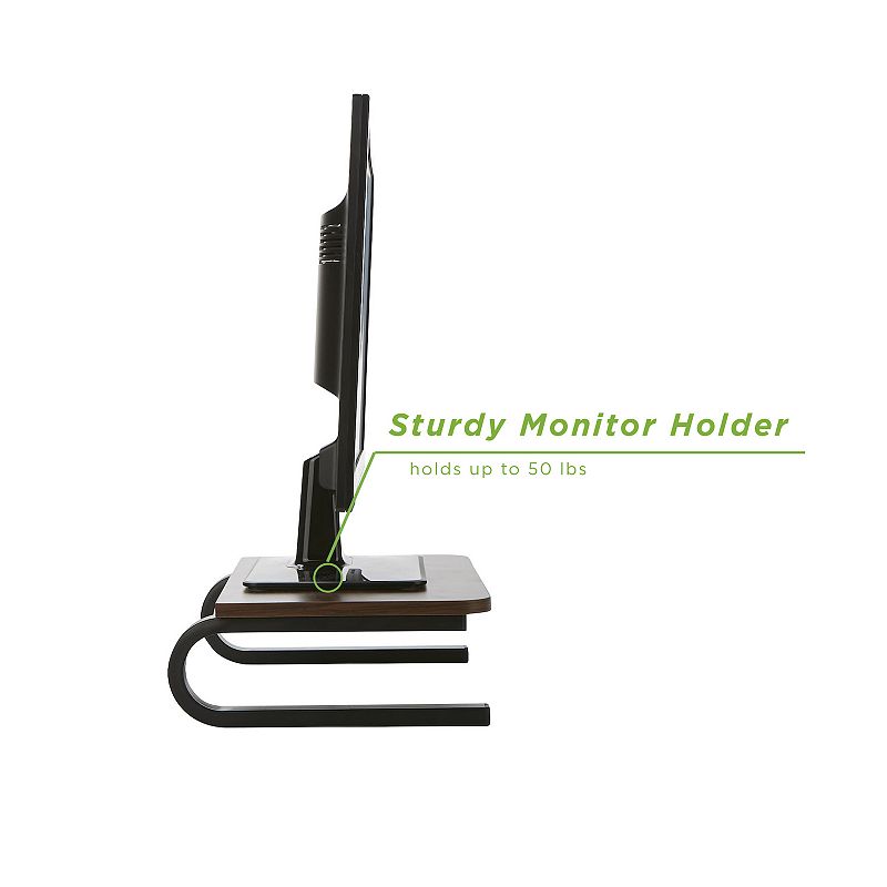 Mind Reader Wood Top Monitor Stand