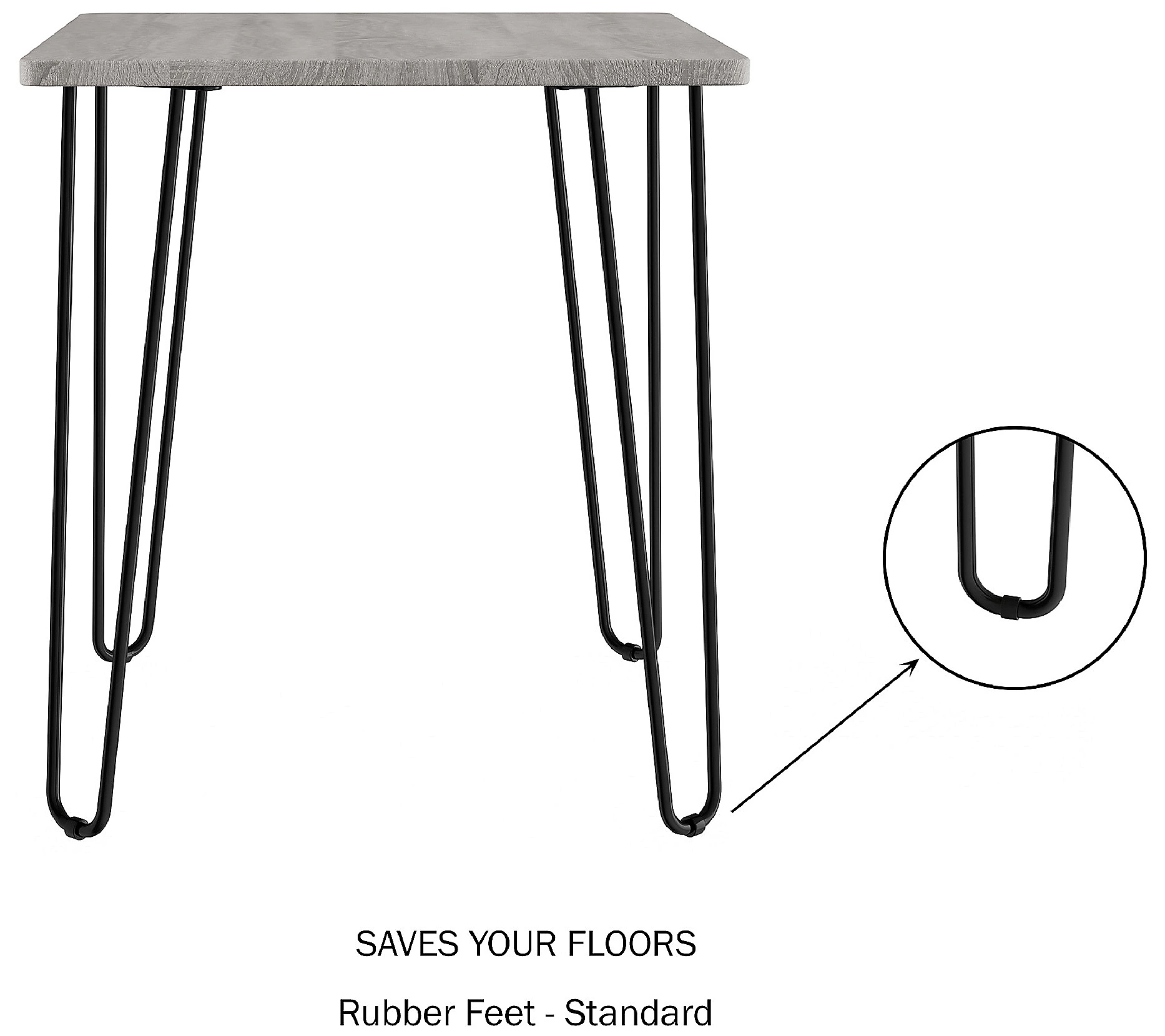 Lavish Home End Table with Hairpin Legs-ModernAccent Decor