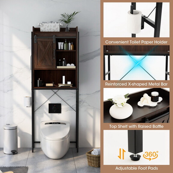 Costway 91476285 4 Tier Multifunctional Toilet Sor...