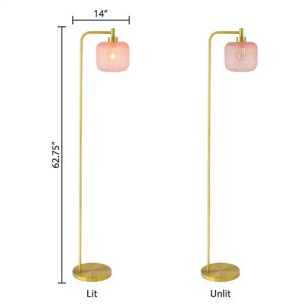 Frederick River of Goods Gold Metal and Glass Candlestick Floor Lamp