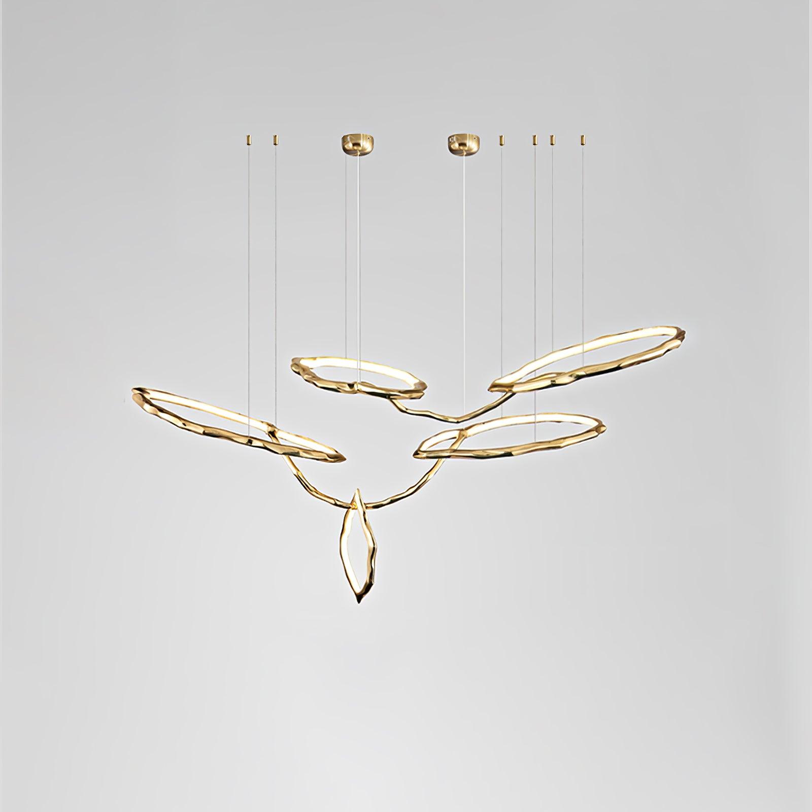 Cloud Rings Series Brass Chandelier