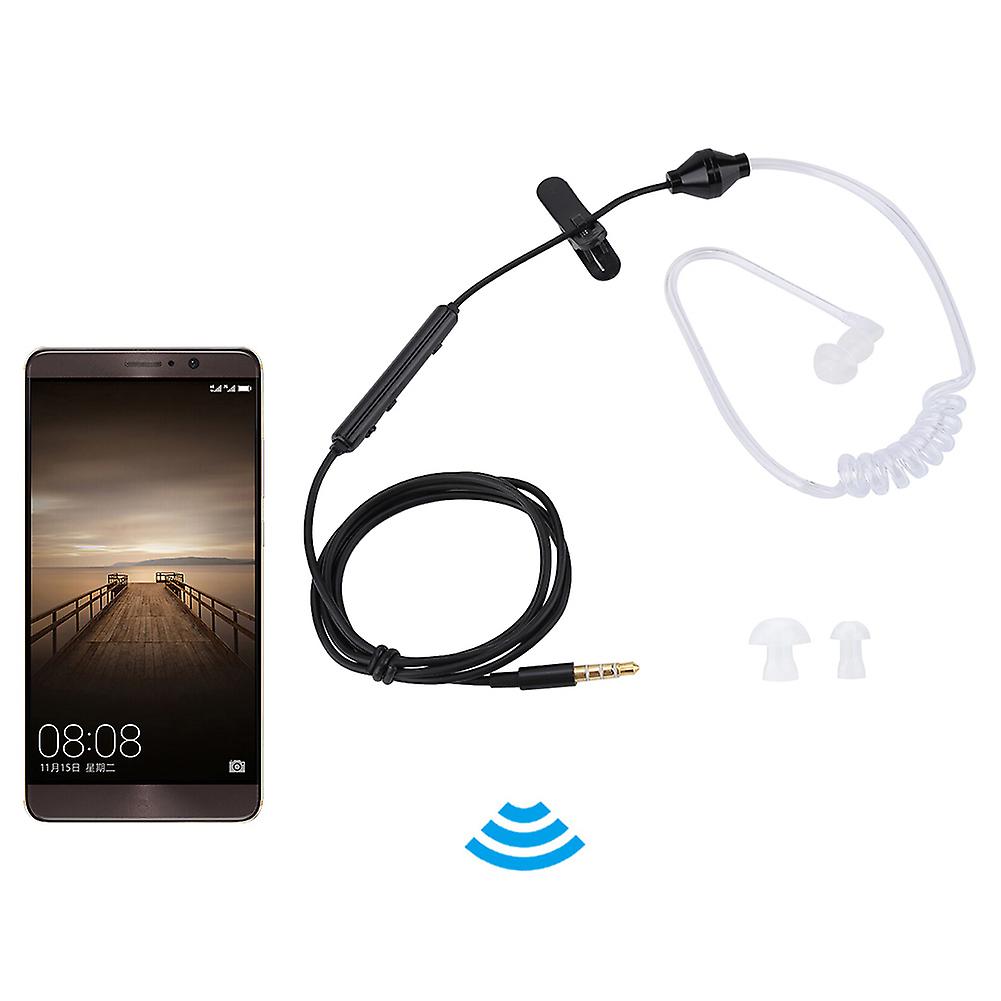 In Ear Headsets Air Tube Security Earpiece With Mic For Ios For Android Black Cable White Tube