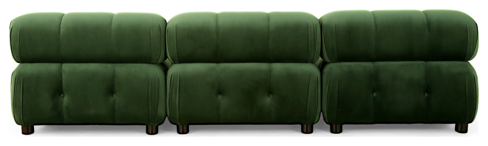 Kildare Velvet 3 Seater Modular Tufted Sectional   Contemporary   Sectional Sofas   by GDFStudio  Houzz