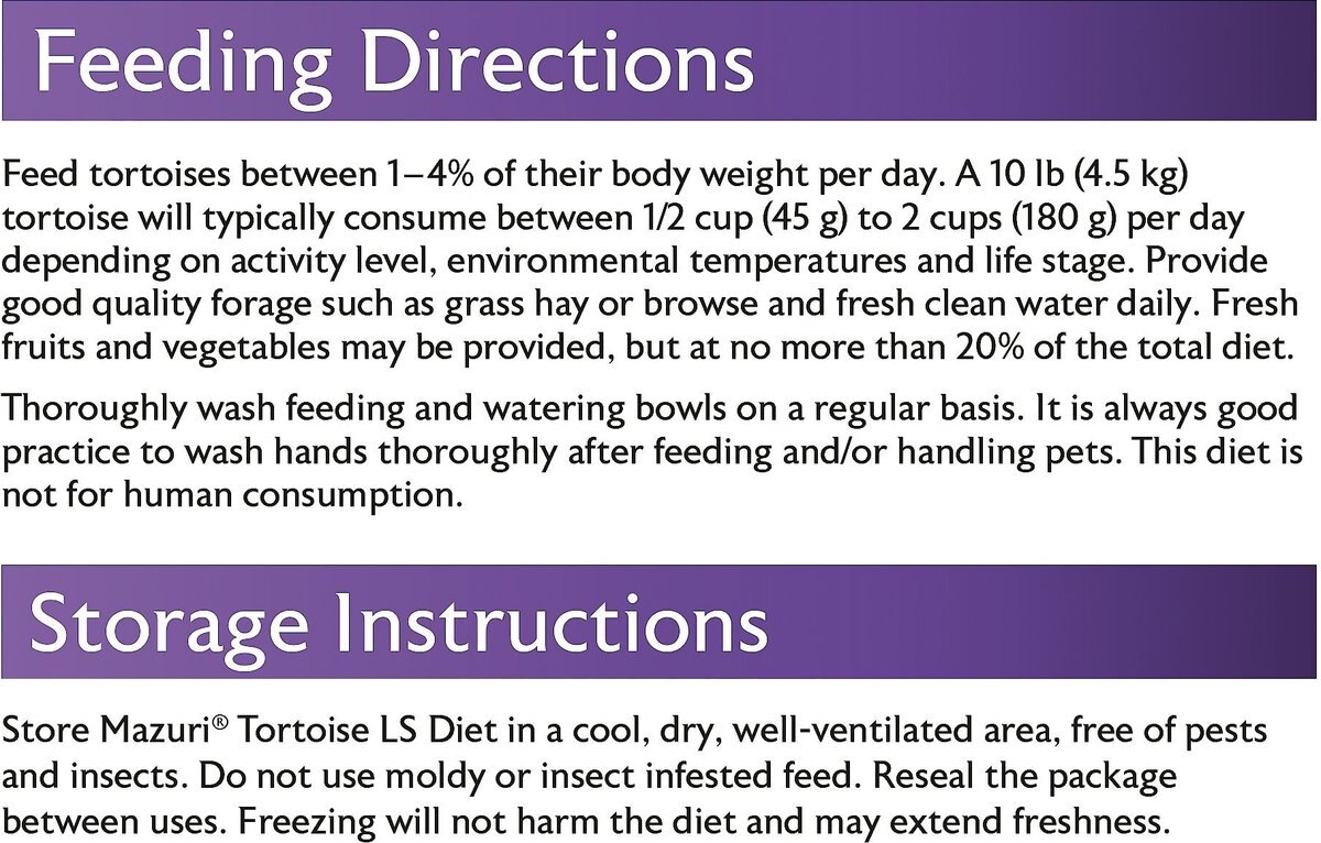 Mazuri Tortoise LS (Low Starch) Food