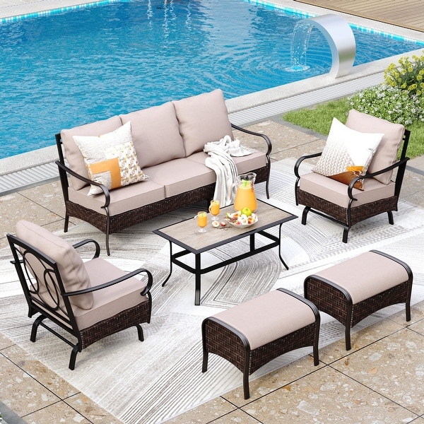 MAISON ARTS Extra Large 6 PCS Outdoor Patio Furniture Set