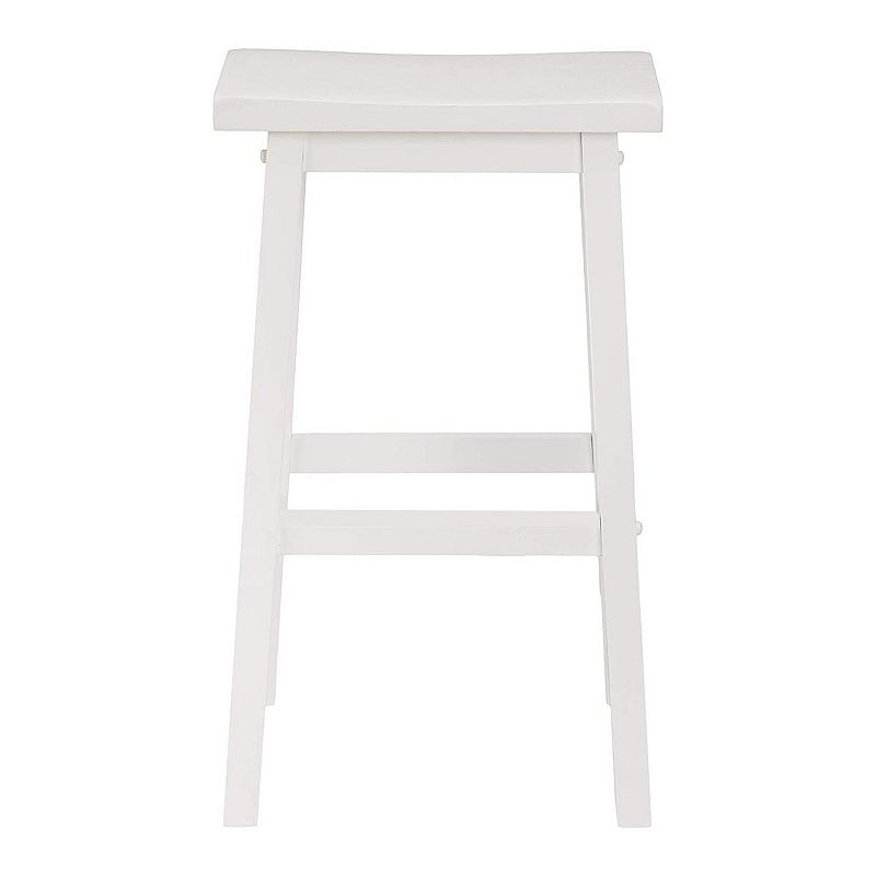 Pj Wood Classic 29 Inch Saddle Seat Kitchen Bar Counter Stool， White (4 Pack)